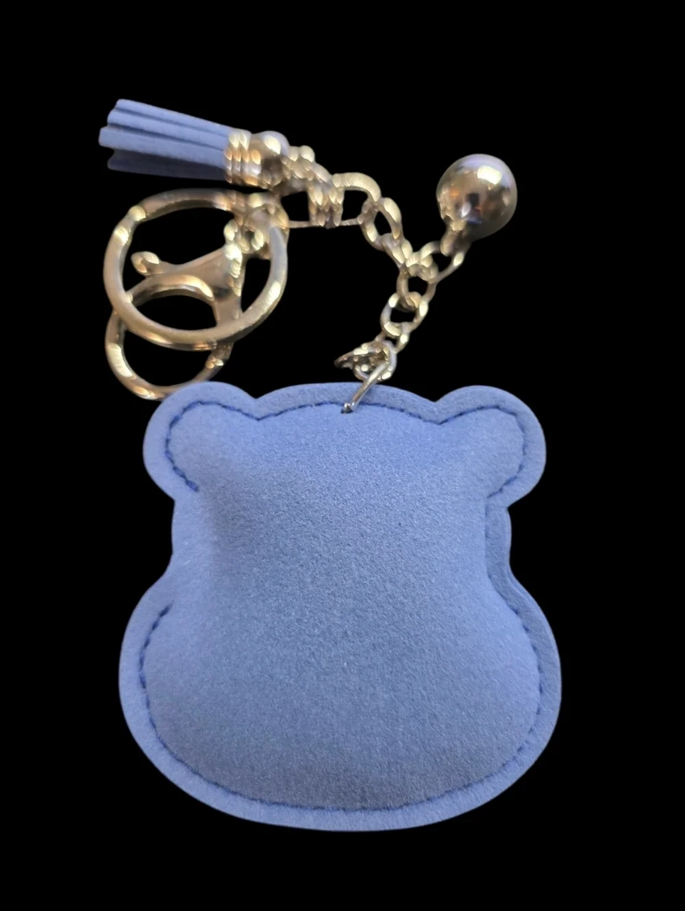 Blue Rhinestone Bear Bzg Charm Keychain